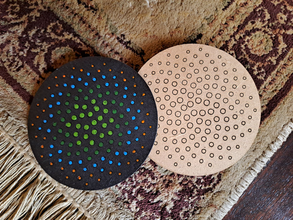 100 x 100 mm Round Dot Art Coaster Set 03