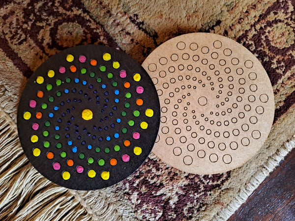 100 x 100 mm Round Dot Art Coaster Set 02