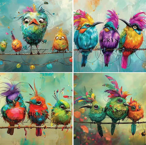 Fours -Quirky Birds